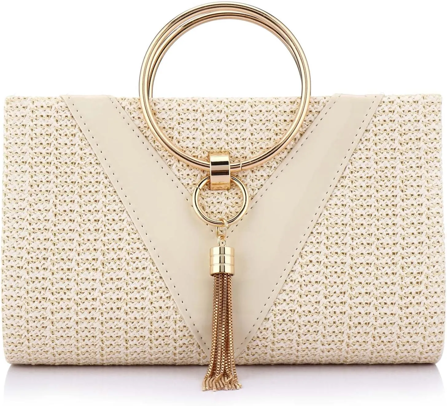 Women Straw Bag Crossbody Clutch Evening Clutch Purse Beach Shoulder Handbag