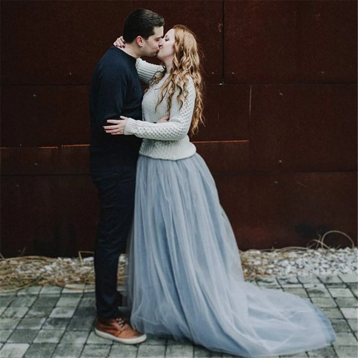 Women Wedding Long Maxi Tulle Skirt Floor Length with Long Train Bridal Overskirt