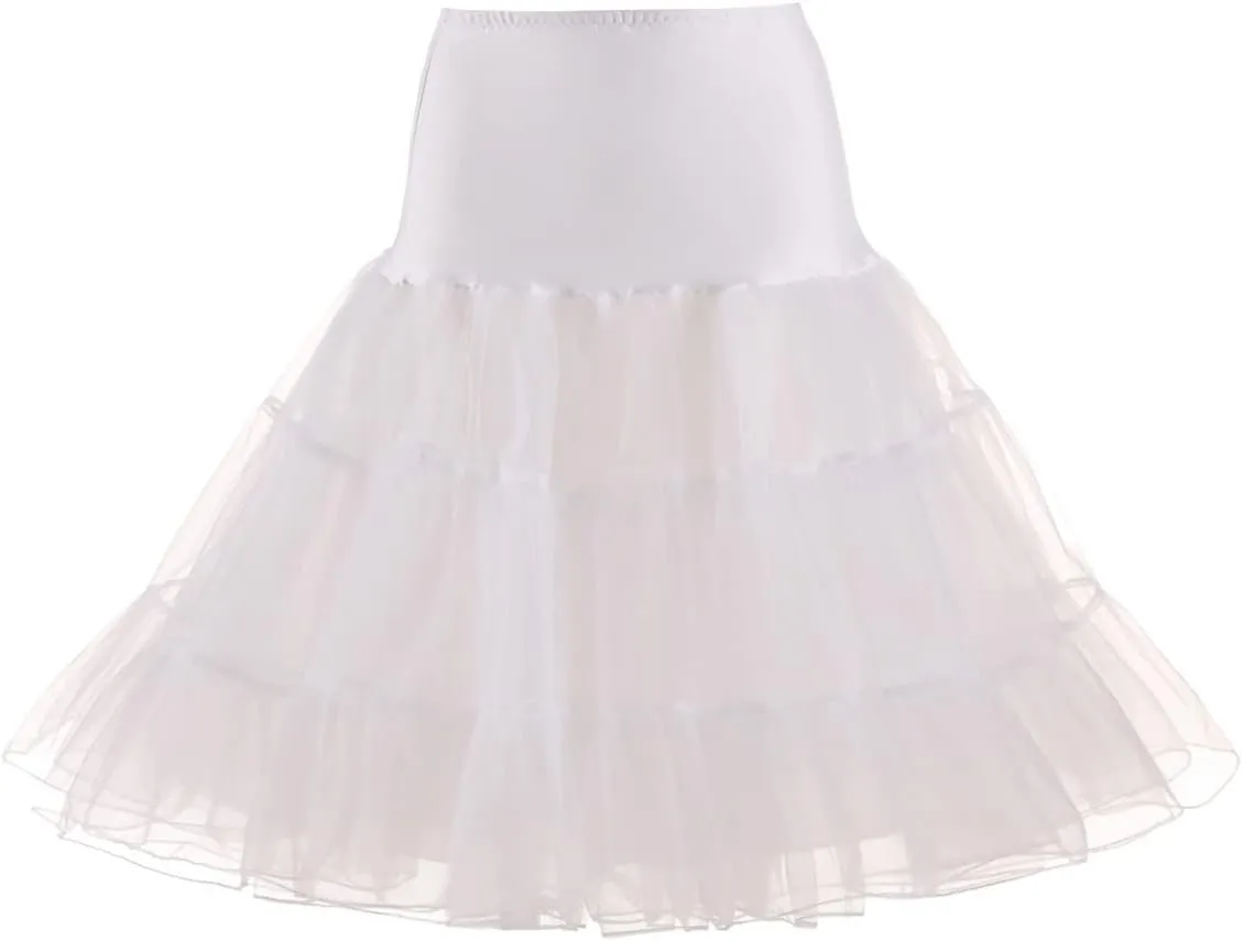 Women's 50s Vintage Rockabilly Petticoat Crinoline Tutu Underskirt Half Slip Vintage 1950s Underskirt Puffy Tulle Petticoat