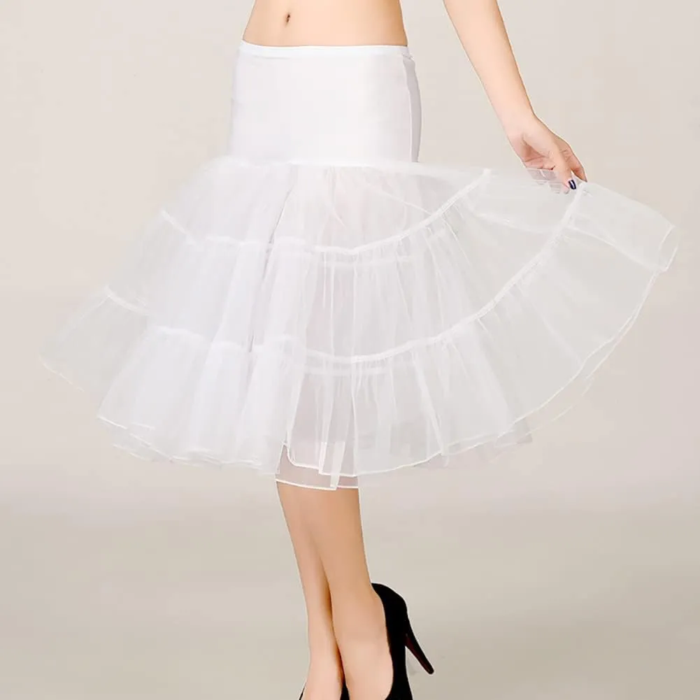 Women's 50s Vintage Rockabilly Petticoat Crinoline Tutu Underskirt Half Slip Vintage 1950s Underskirt Puffy Tulle Petticoat