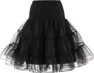 Women's 50s Vintage Rockabilly Petticoat Crinoline Tutu Underskirt Half Slip Vintage 1950s Underskirt Puffy Tulle Petticoat