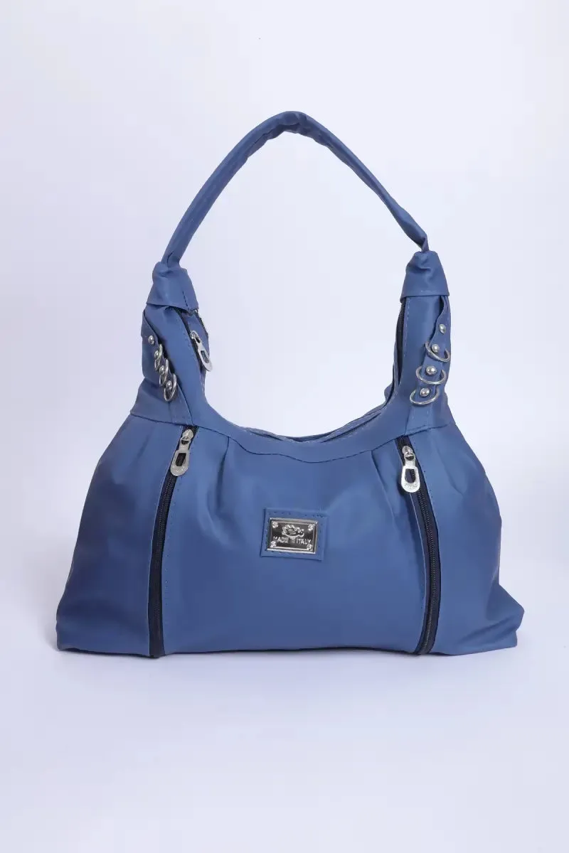 Women’s Casual Solid Hand Bag - Blue