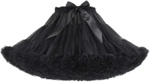 Women's Elastic Waist Chiffon Petticoat Puffy Tutu Tulle Skirt Princess Ballet Dance Pettiskirts Underskirt
