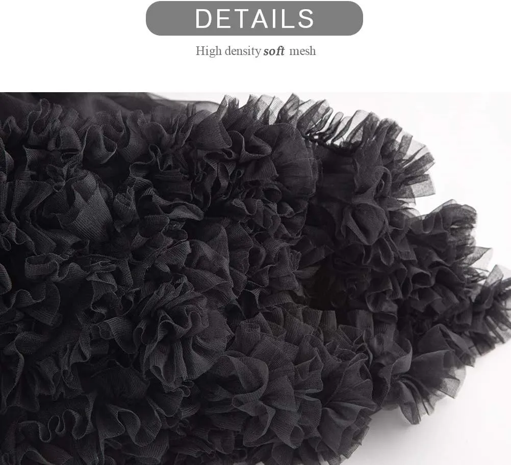 Women's Elastic Waist Chiffon Petticoat Puffy Tutu Tulle Skirt Princess Ballet Dance Pettiskirts Underskirt