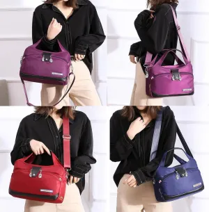 Women's Fashion Anti-Theft Handbag, Crossbody Bag, Shoulder Handbags, Waterproof Oxford Cloth Satchel, Zipper Multi-Layer (Black)