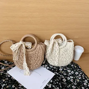 Women's Handmade Straw Fashion Sweet Portable Vegetable Crossbody Bags