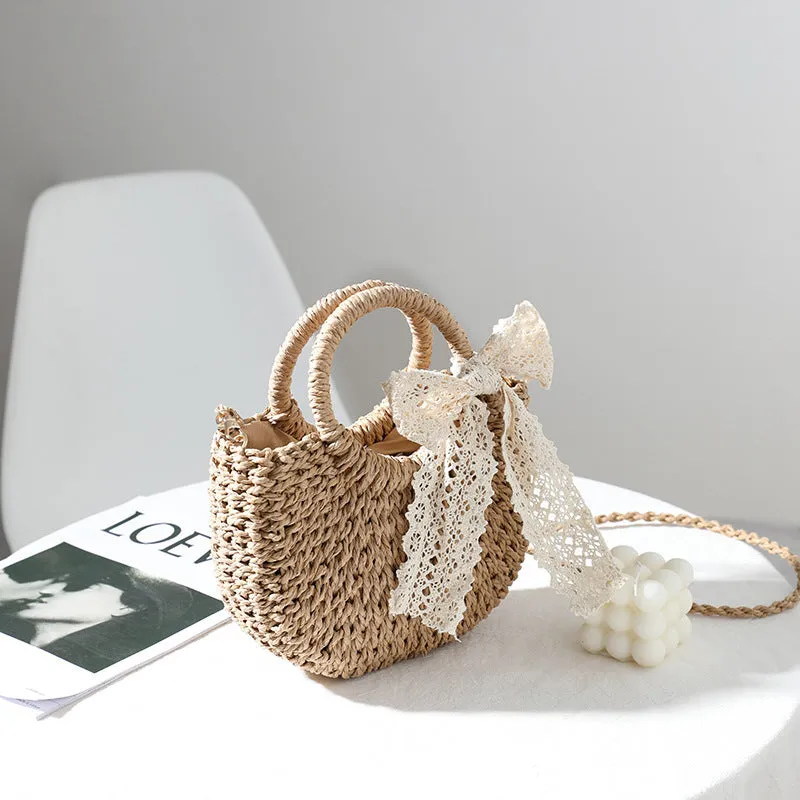Women's Handmade Straw Fashion Sweet Portable Vegetable Crossbody Bags