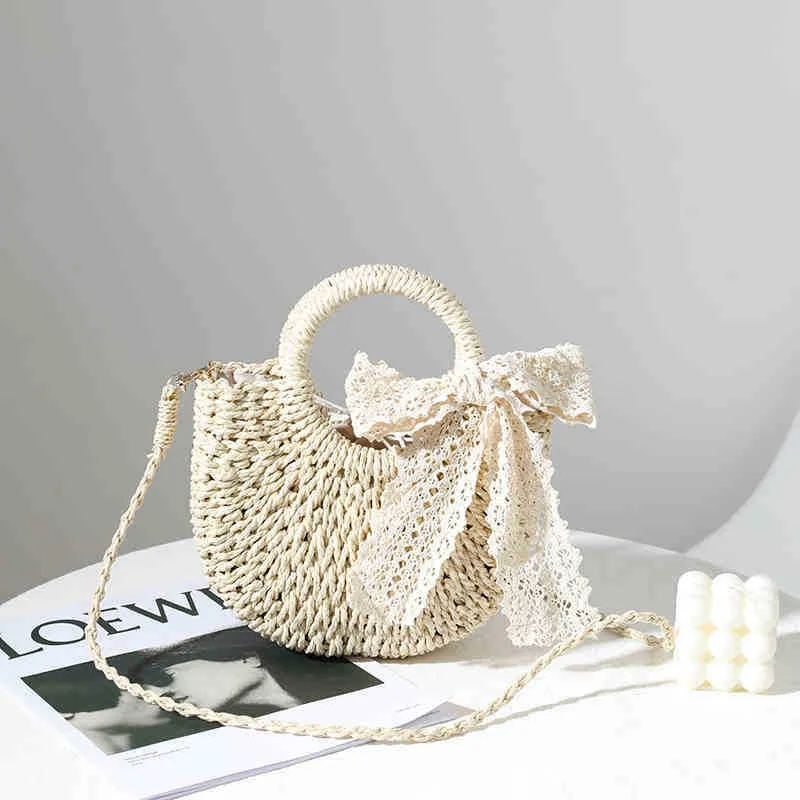 Women's Handmade Straw Fashion Sweet Portable Vegetable Crossbody Bags