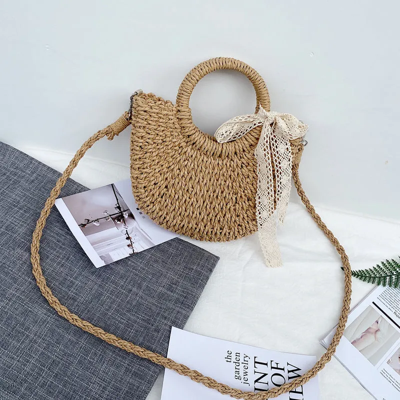 Women's Handmade Straw Fashion Sweet Portable Vegetable Crossbody Bags