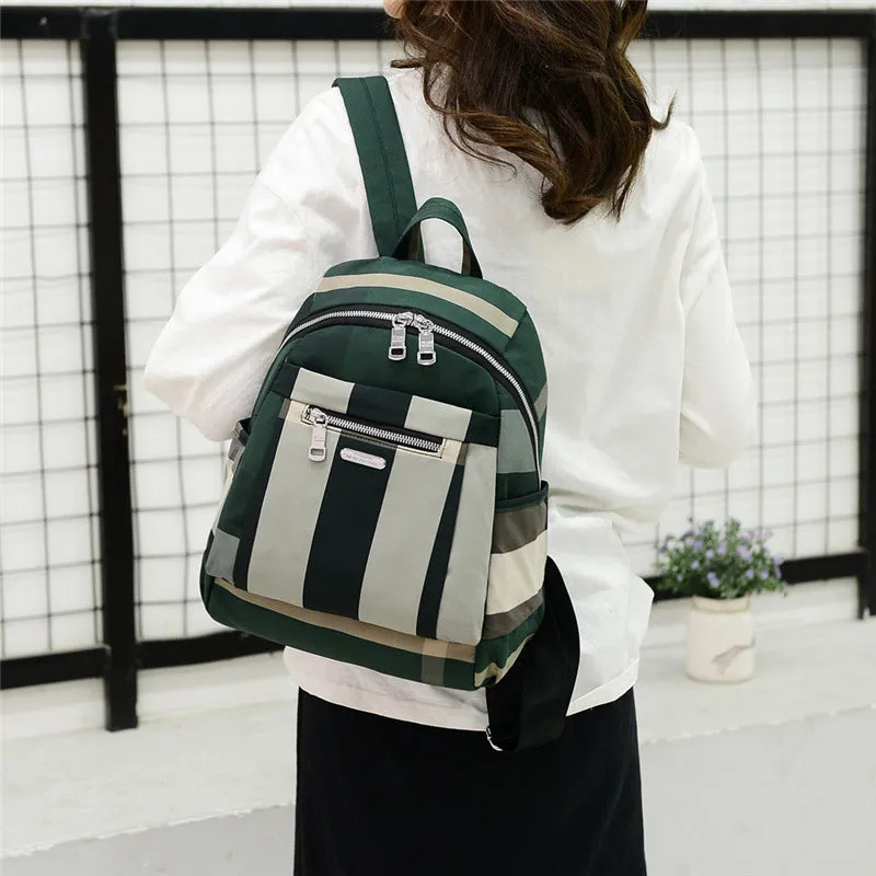 Women's Oxford Cloth Striped Large Capacity Bags