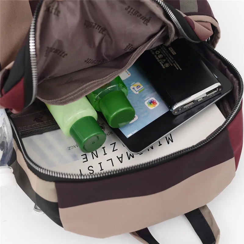 Women's Oxford Cloth Striped Large Capacity Bags