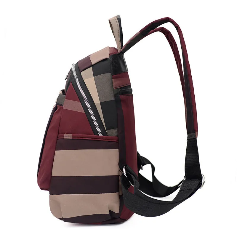 Women's Oxford Cloth Striped Large Capacity Bags