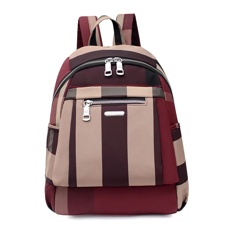 Women's Oxford Cloth Striped Large Capacity Bags