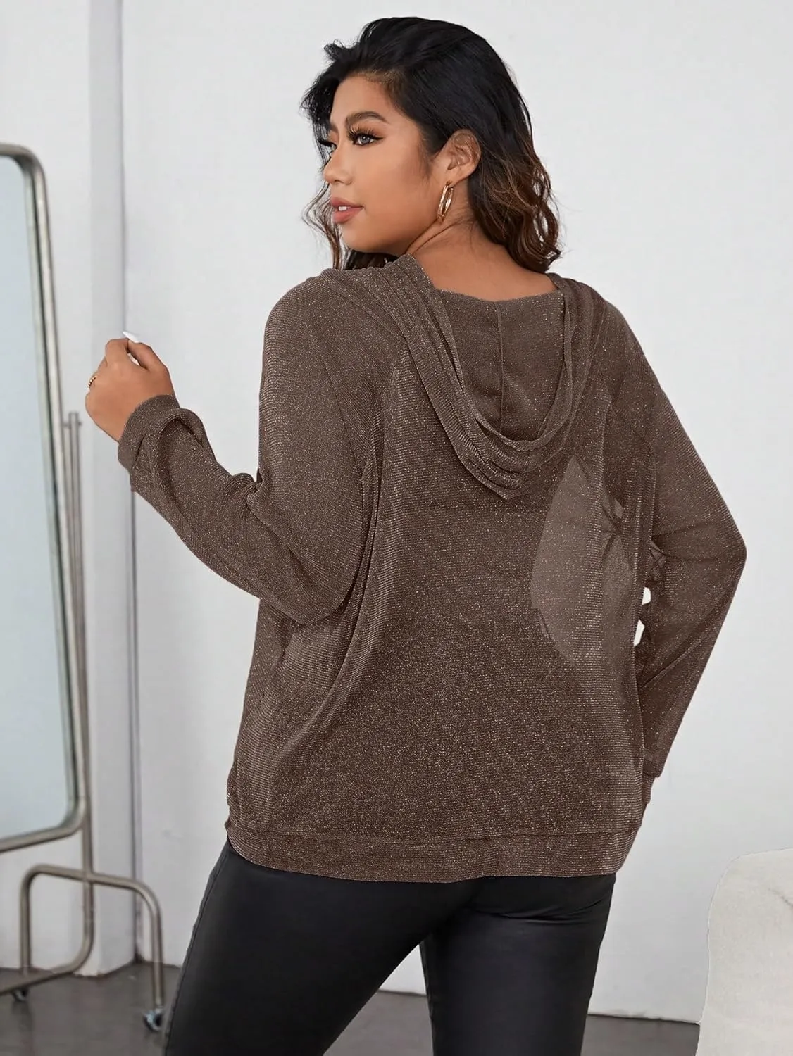 Women's Plus Size Sheer Tops for Women, See-Through Lightweight Design, Suitable for Party and Dinner wear