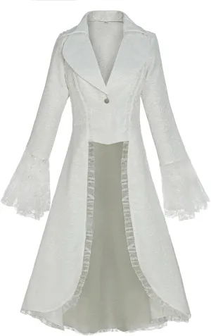 Women's Priate Steampunk Jacket Coat Vintage Renaissance Gothic Victorian Tailcoat