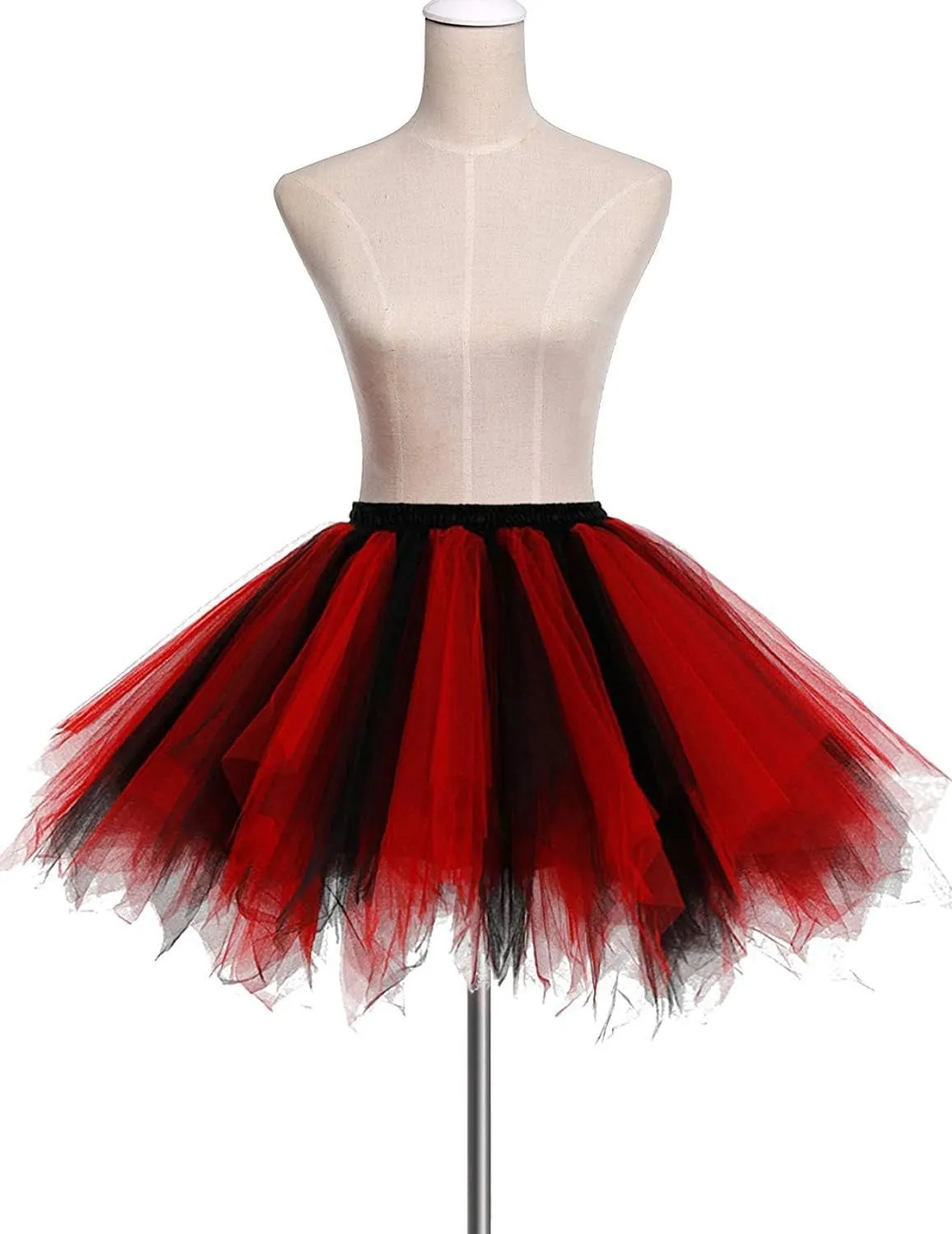Womens Rainbow Puffy Tutu Layered Tulle Petticoat Skirt for Party