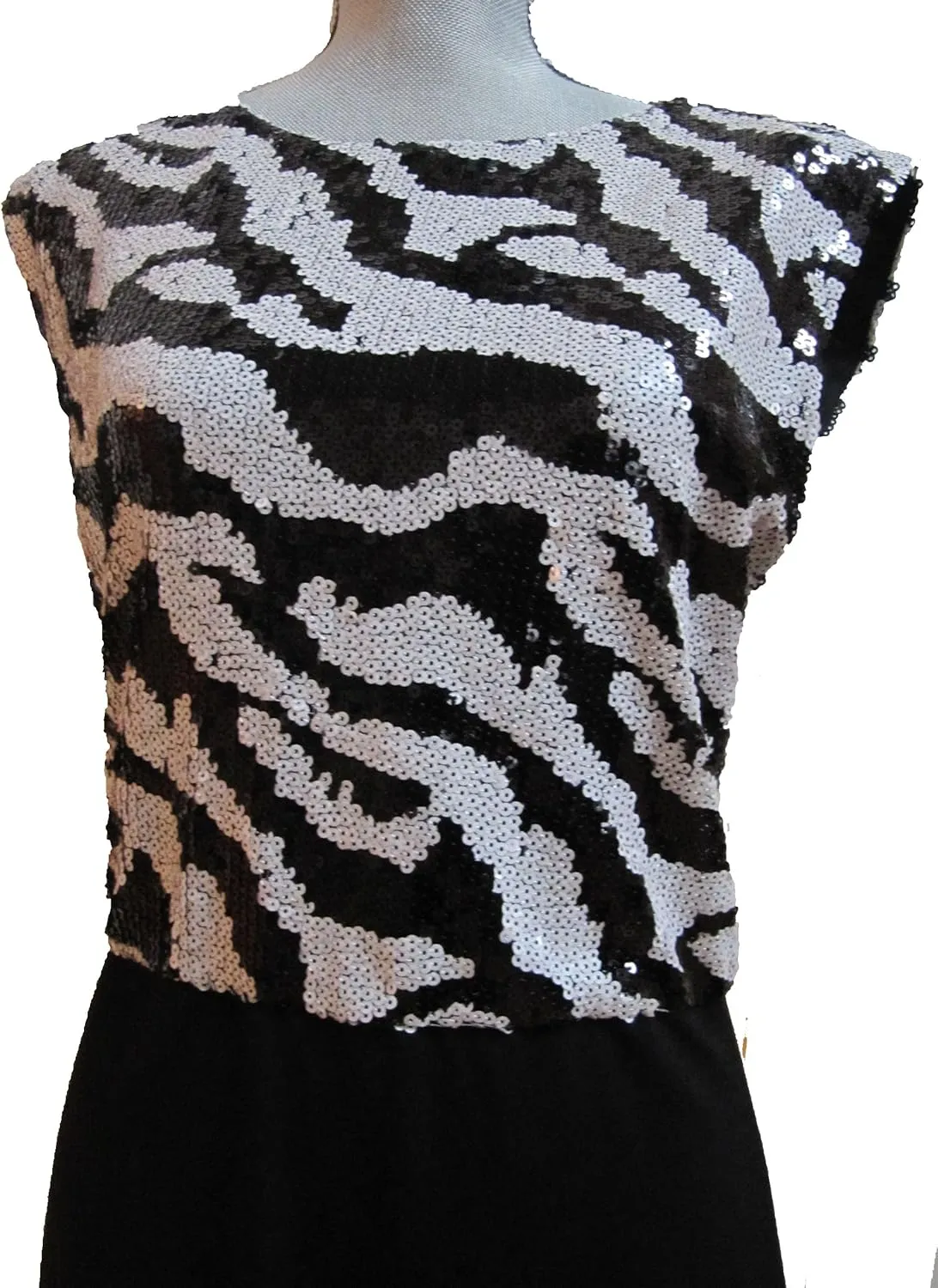 Womens Sequin Dress Size 6 Black/White