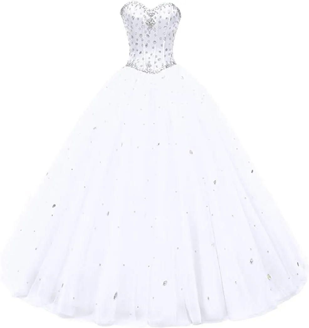 Women's Sweetheart Ball Gown Tulle Quinceanera Dresses Prom Dress