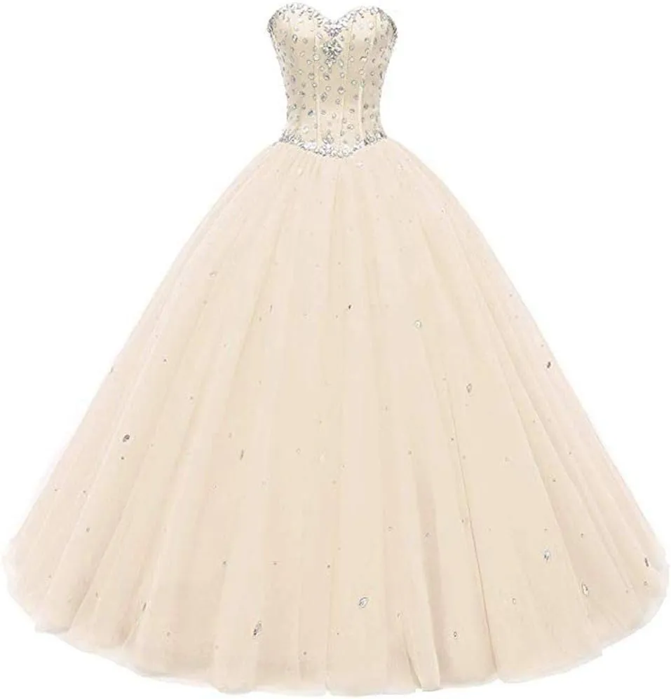 Women's Sweetheart Ball Gown Tulle Quinceanera Dresses Prom Dress
