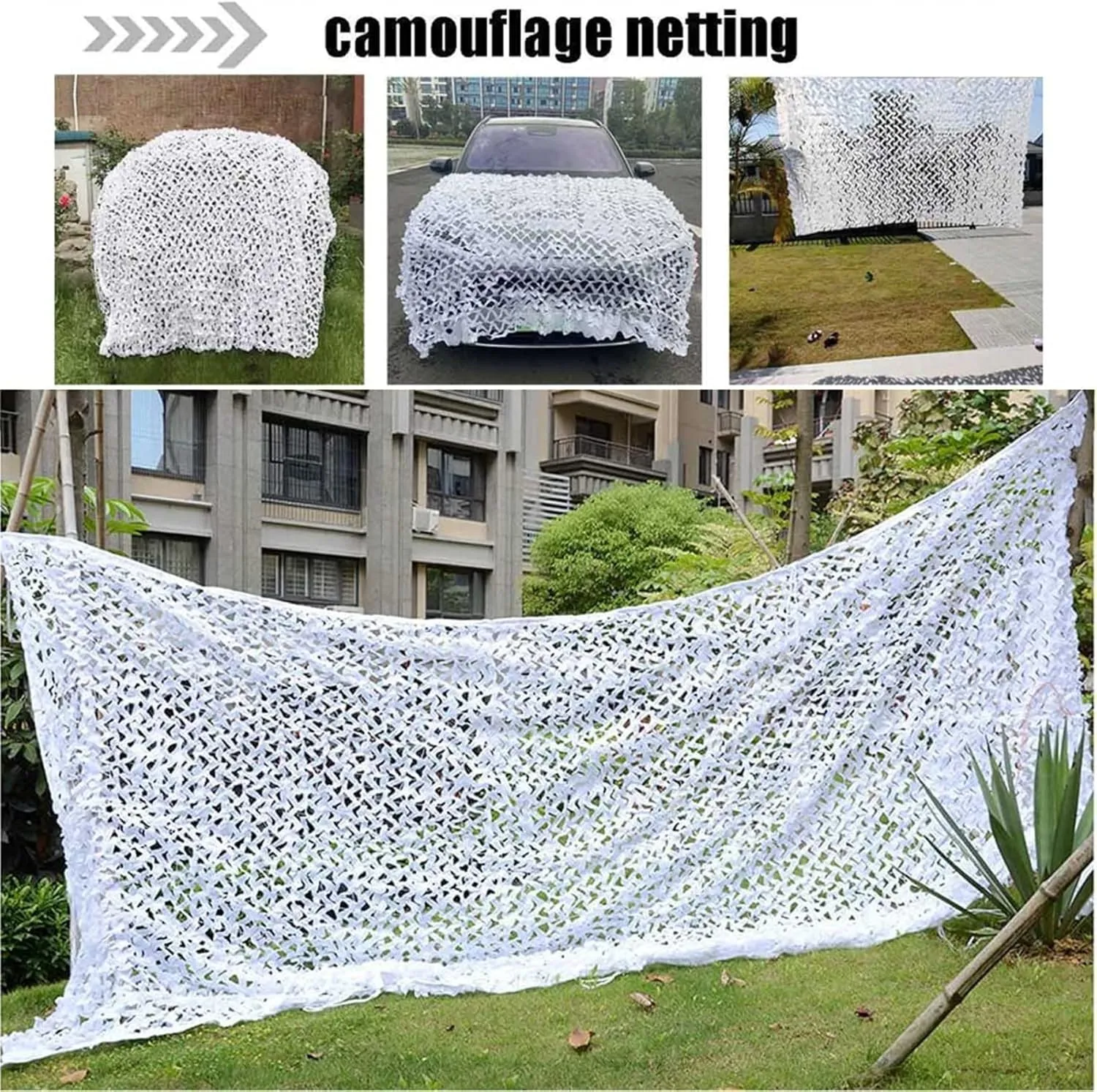 Woodland Camo Netting,Camouflage Net Outdoor,Sunblock Mesh Tarp,Quick Dry/Reinforce Double Layer,for Camping Hunting,Car Covers,Building Shelters,Sunscreen Nets,2x8m(7 * 26ft)