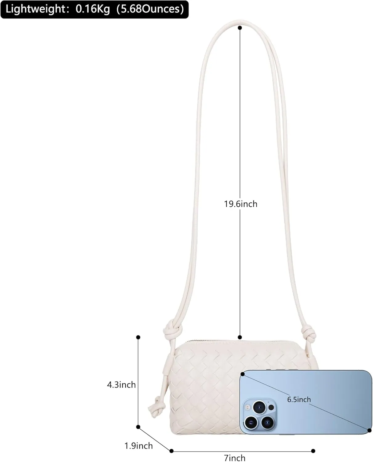 Woven Crossbody Bags for Women,Handwoven Small Purses for Women,Vegan Leather Handbag Trendy Shoulder Bag