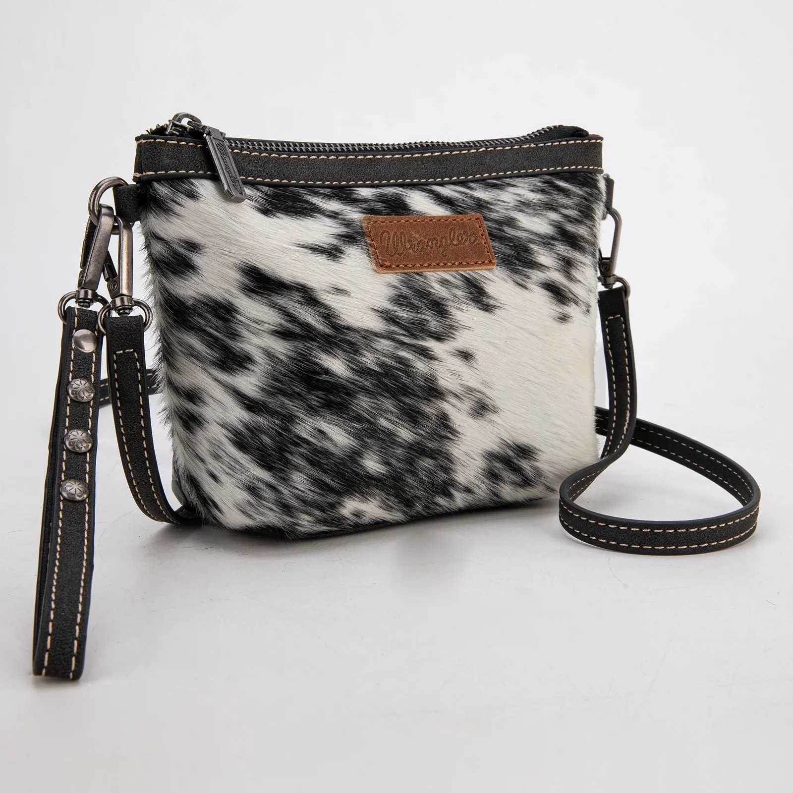 Wrangler Genuine Floral Tooled Hair-On Cowhide Crossbody