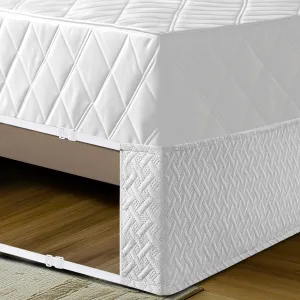 Wrap Around Bed Skirt King Size Bed Skirt,16 Inch Tailored Drop Dust Bedskirt with Adjustable Elastic Belts,Three Fabric Sides, Easy Fit, Box Spring Cover(White, King)
