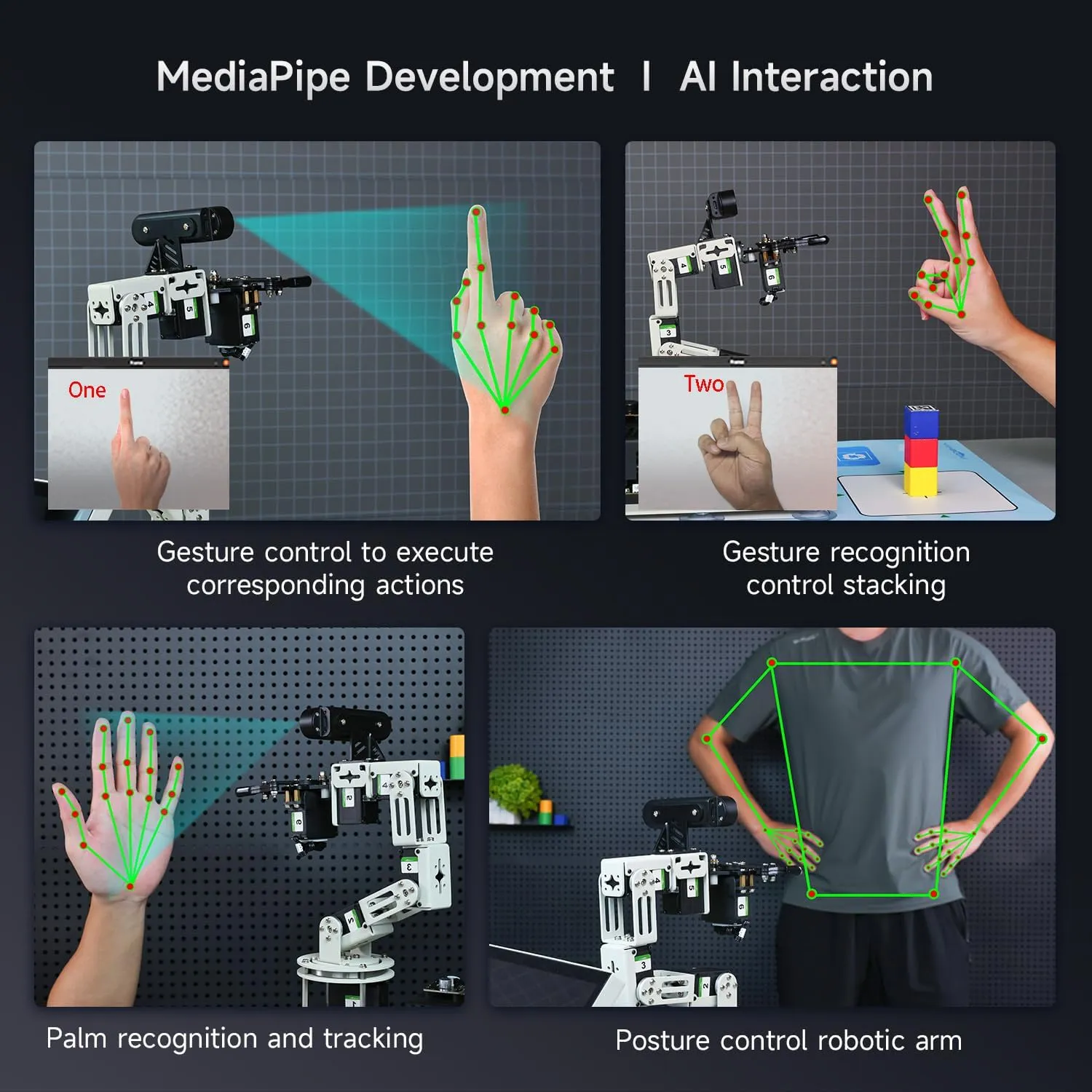 Yahboom Jetson Orin NX Super Robotic Arm 3D Depth Camera Visual Recognition AI Intelligent ROS Robot Python Ubuntu(Sta-OrinNX 8GB Super)