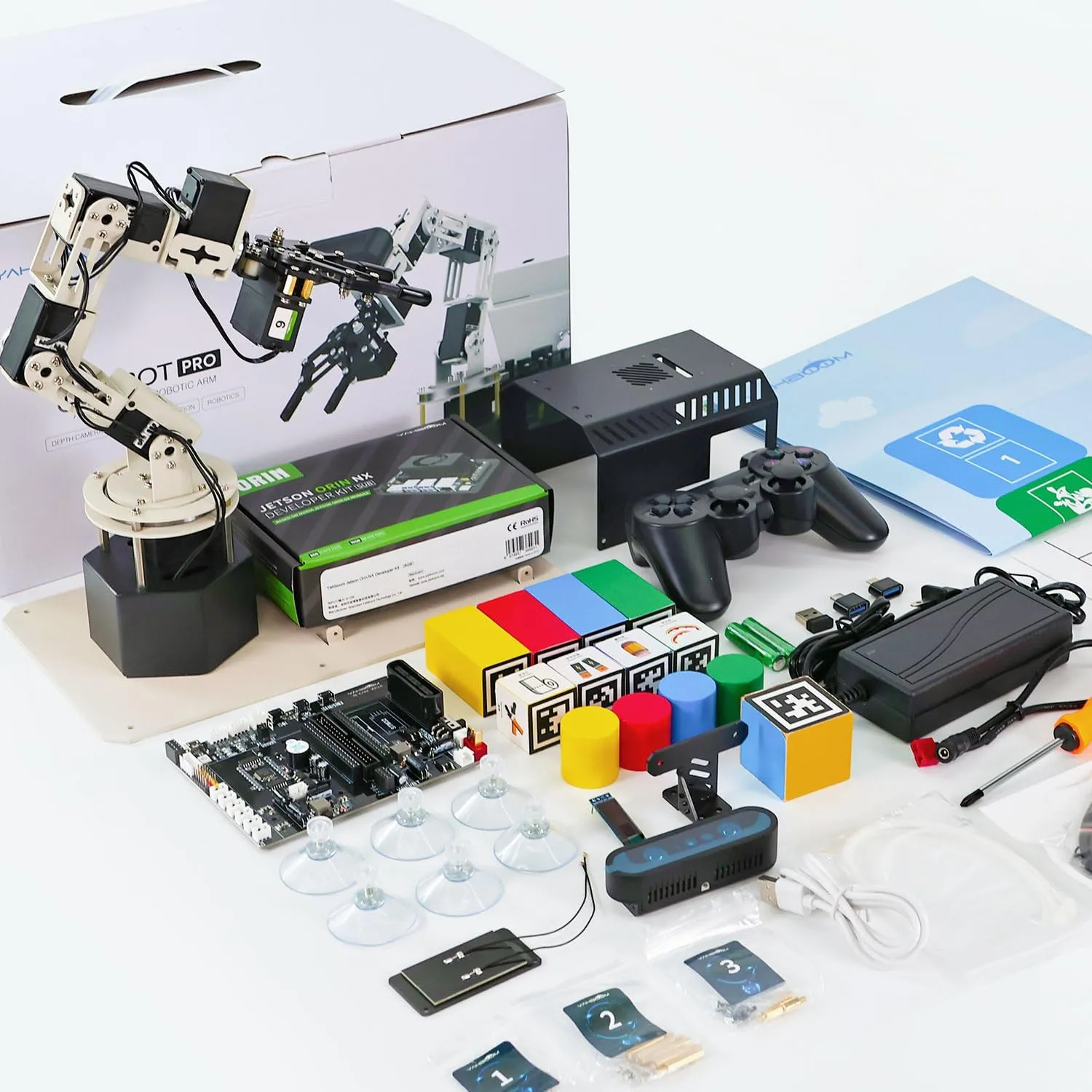 Yahboom Jetson Orin NX Super Robotic Arm 3D Depth Camera Visual Recognition AI Intelligent ROS Robot Python Ubuntu(Sta-OrinNX 8GB Super)