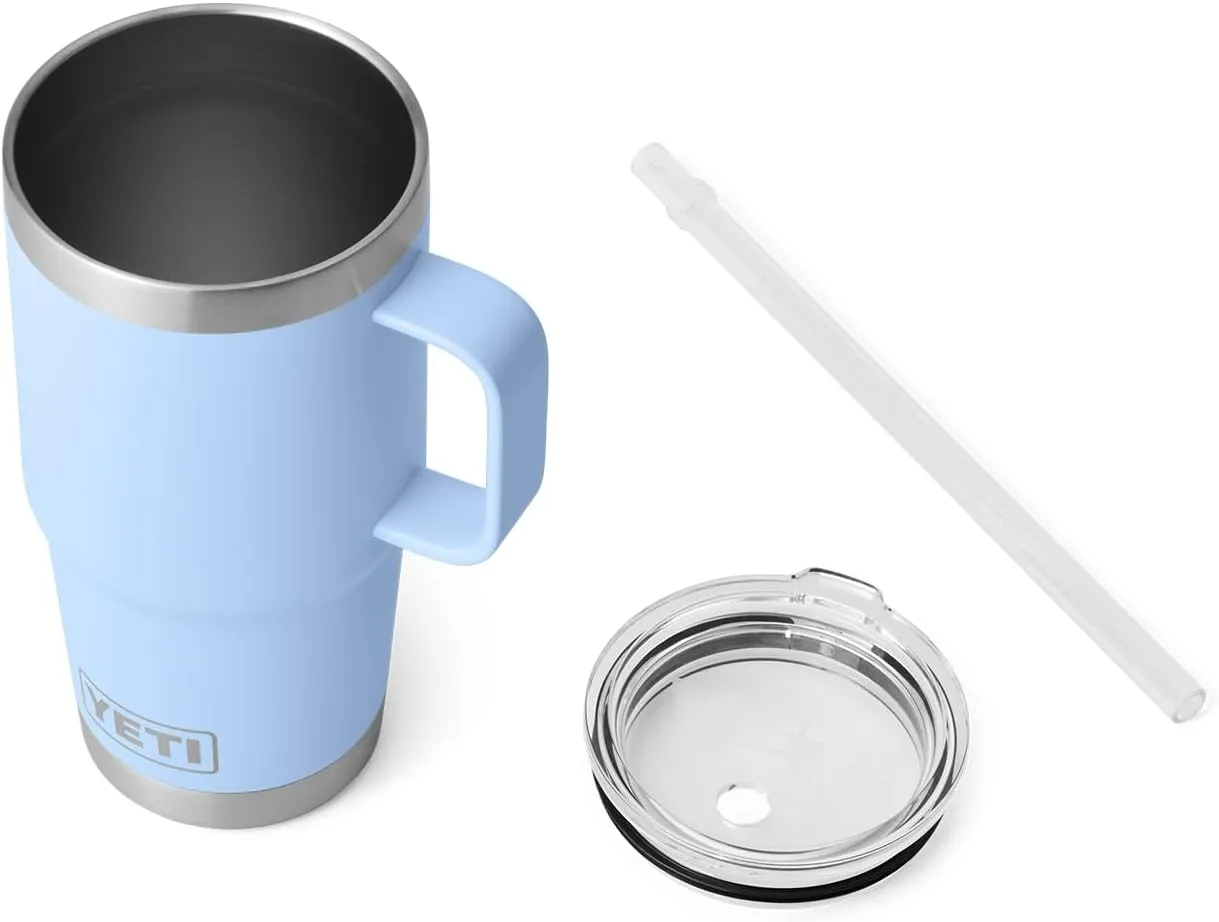 YETI Rambler 25 oz Straw Mug, Vacuum Insulated, Stainless Steel, Big Sky Blue