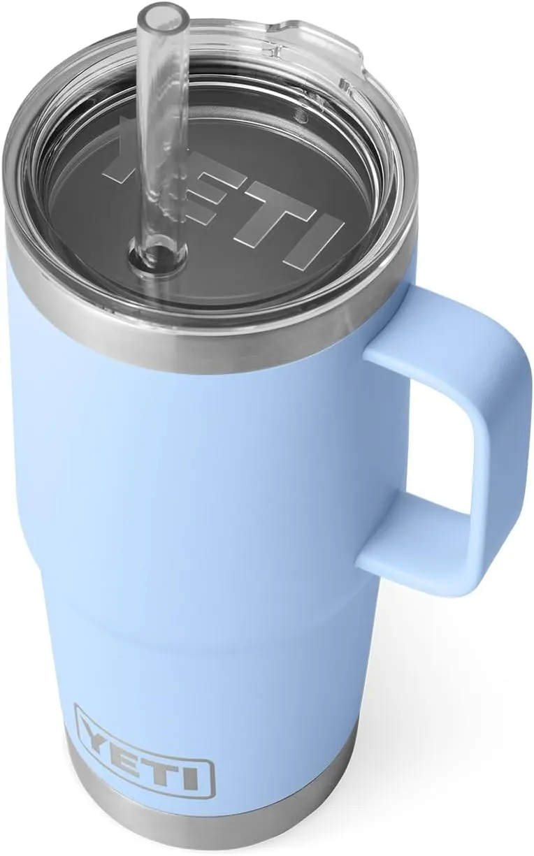 YETI Rambler 25 oz Straw Mug, Vacuum Insulated, Stainless Steel, Big Sky Blue