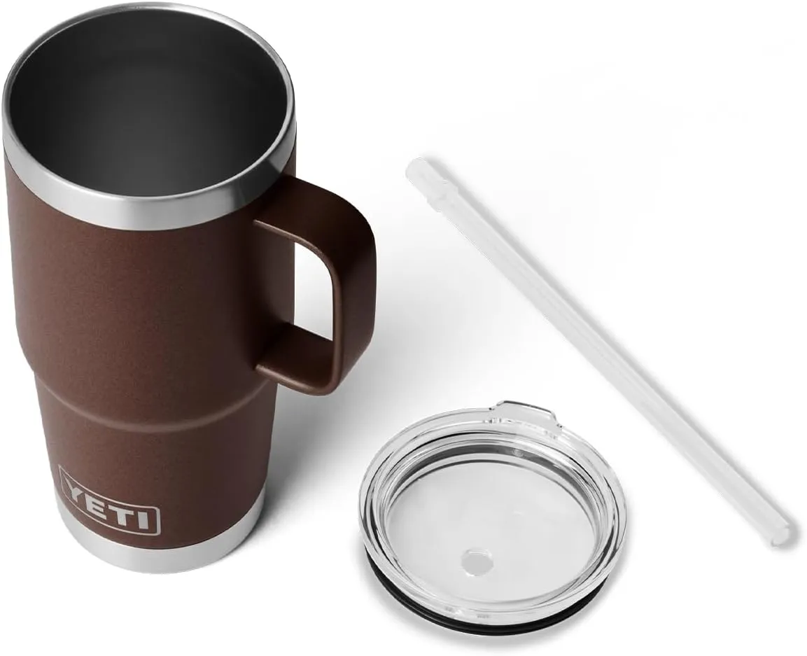 YETI Rambler 25 oz Straw Mug, Vacuum Insulated, Stainless Steel, Wetlands Brown