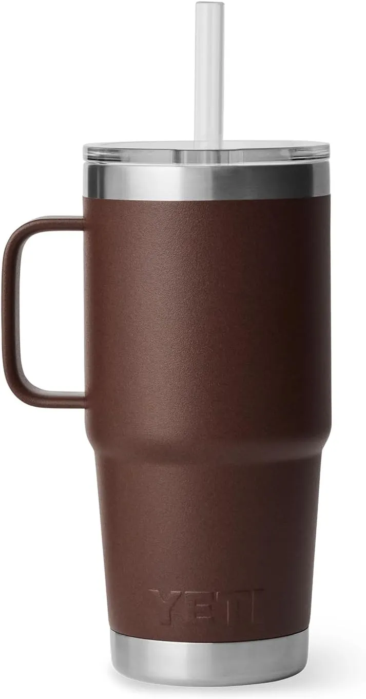 YETI Rambler 25 oz Straw Mug, Vacuum Insulated, Stainless Steel, Wetlands Brown