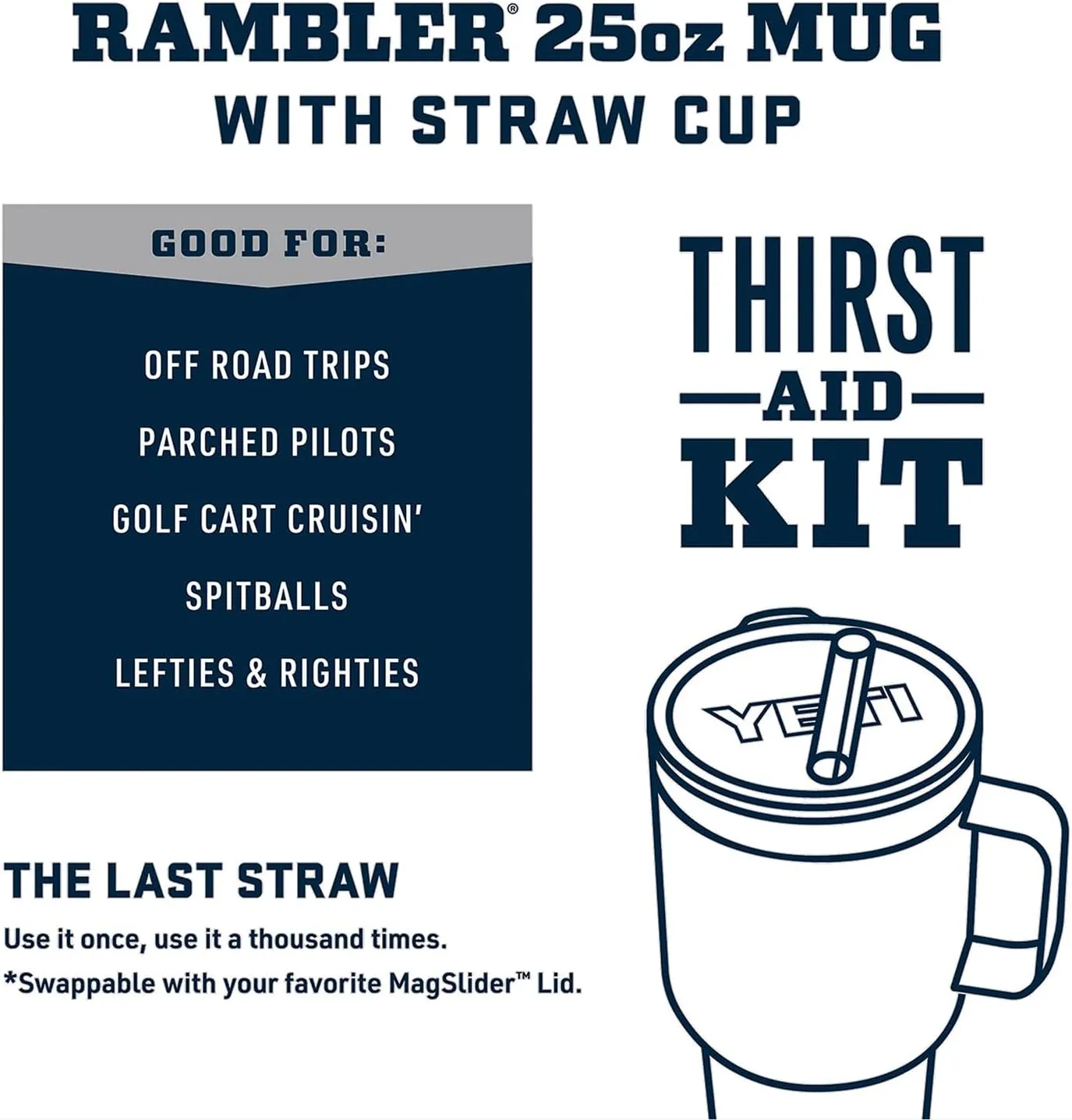 YETI Rambler 25 oz Straw Mug, Vacuum Insulated, Stainless Steel, Wetlands Brown