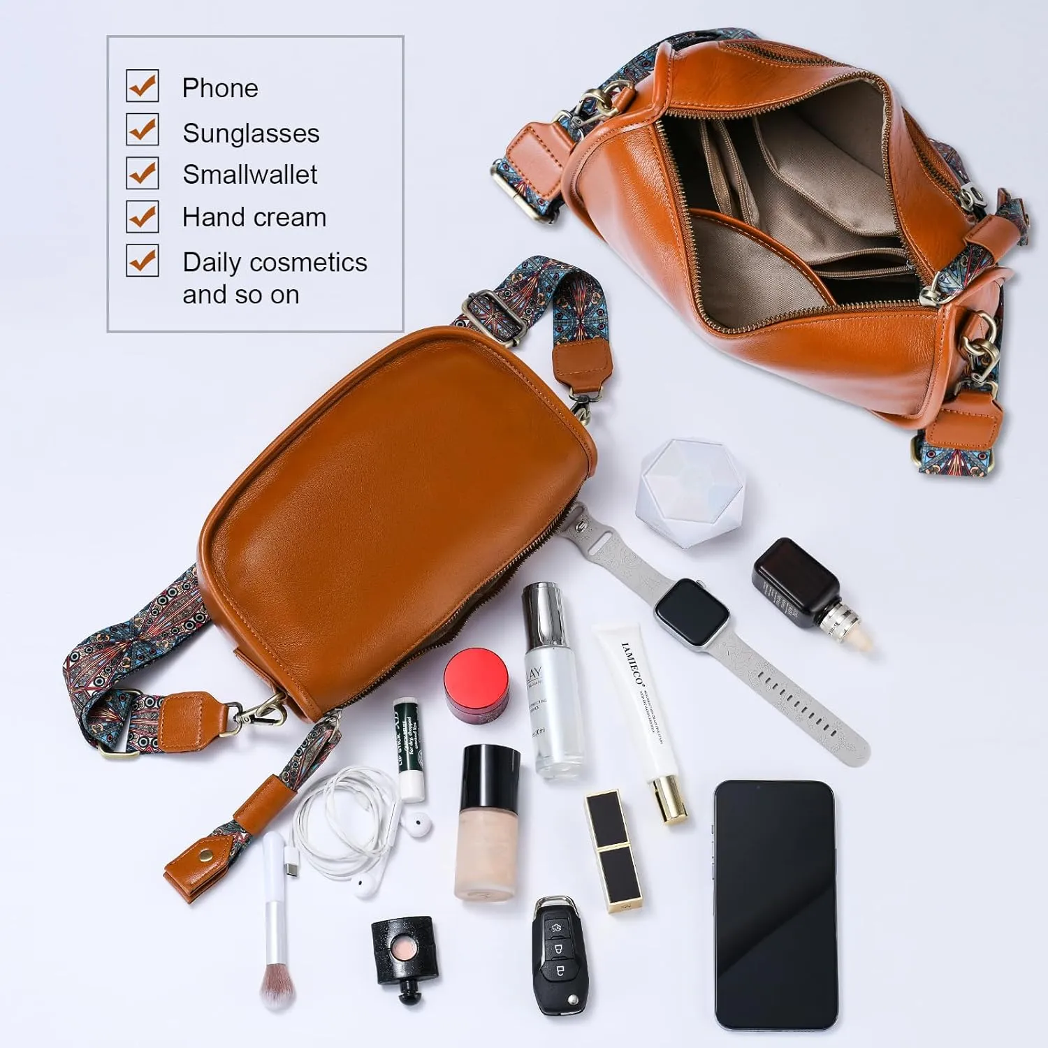 Yonami Genuine Leather Crossbody Bags for Women - Crossbody Bags for Women Trendy - leather Small Purses for Women