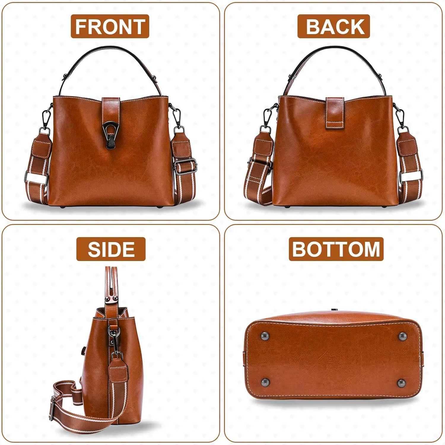 Yonami Genuine Leather Purses - Women's Designer Crossbody Bags – Small Purses for Women, Women's Shoulder Handbags