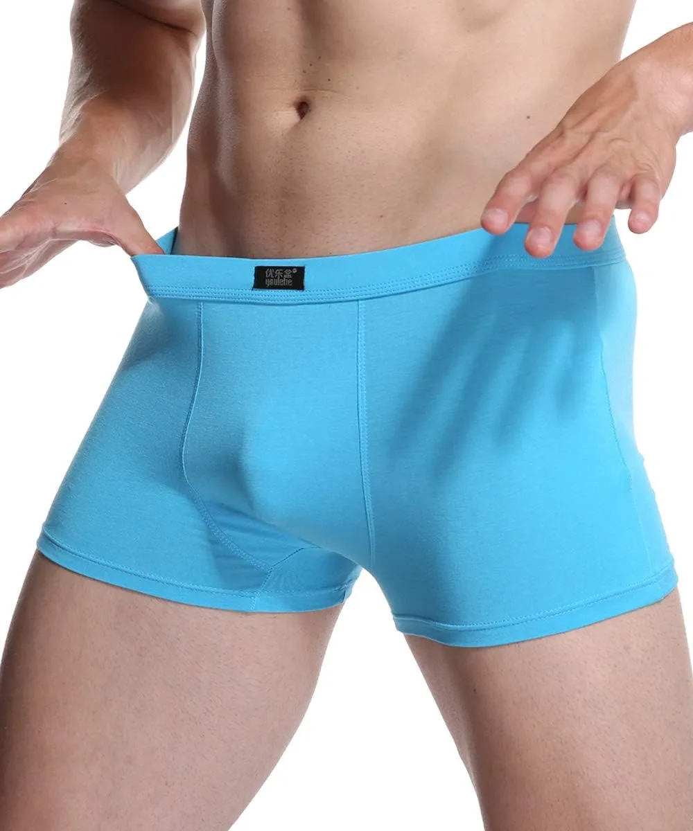 youlehe Men's Underwear Soft Bamboo Viscose Boxer Briefs Stretch Trunks Pack