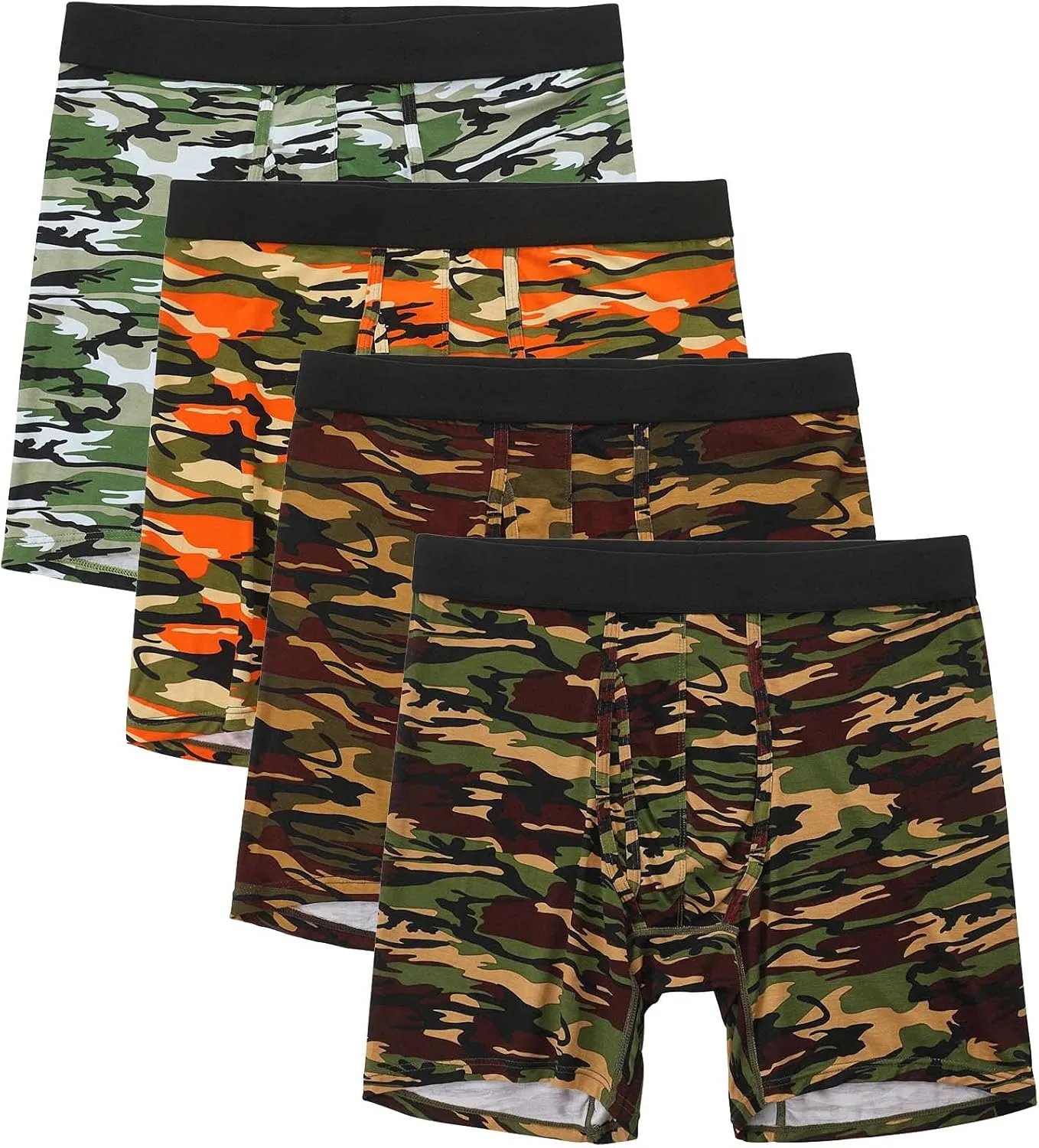 youlehe Men's Underwear Soft Bamboo Viscose Boxer Briefs Stretch Trunks Pack