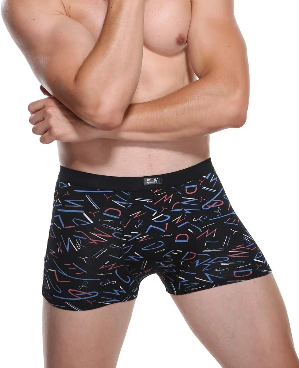youlehe Men's Underwear Soft Bamboo Viscose Boxer Briefs Stretch Trunks Pack