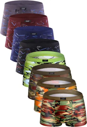 youlehe Men's Underwear Soft Bamboo Viscose Boxer Briefs Stretch Trunks Pack