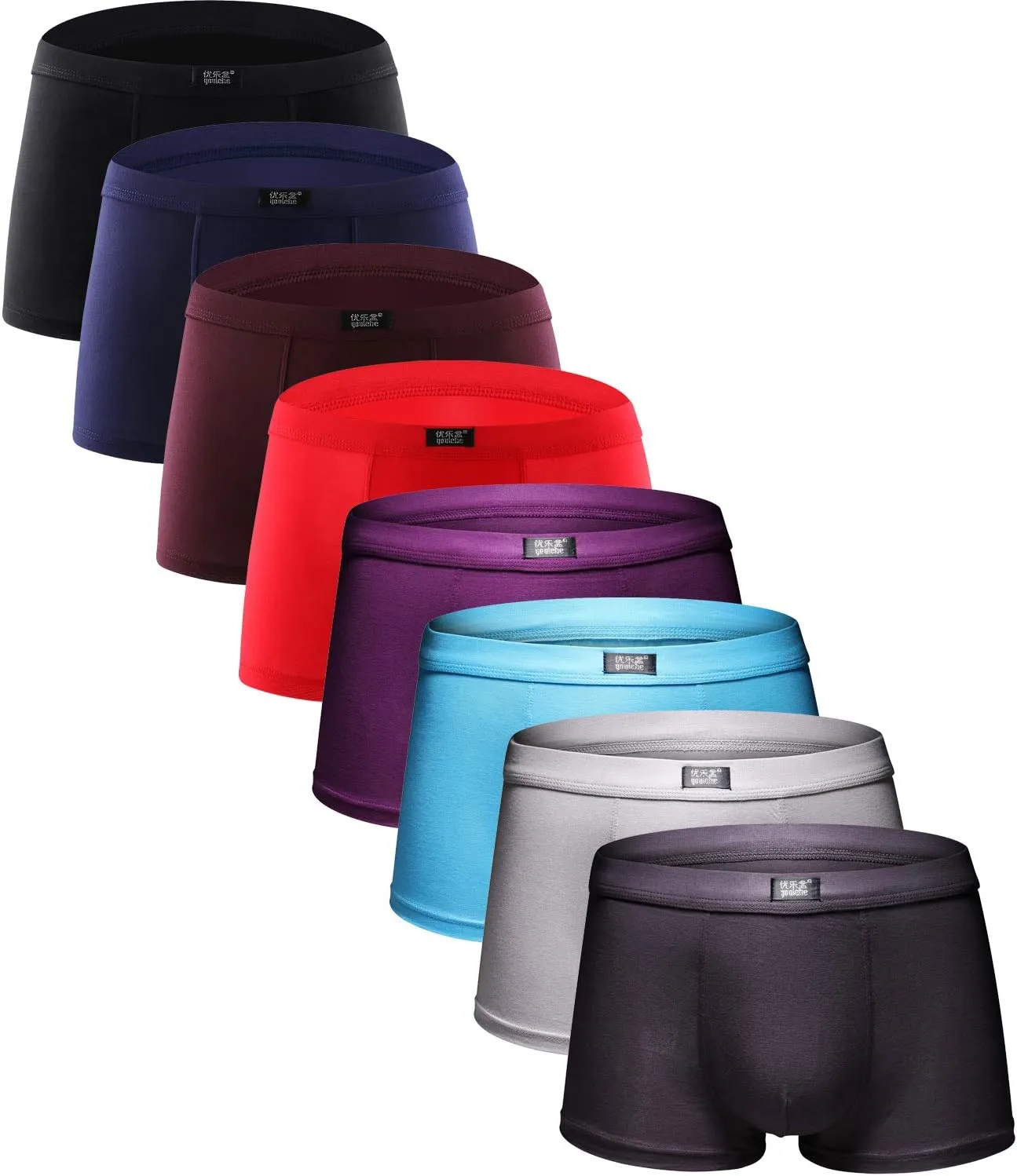 youlehe Men's Underwear Soft Bamboo Viscose Boxer Briefs Stretch Trunks Pack