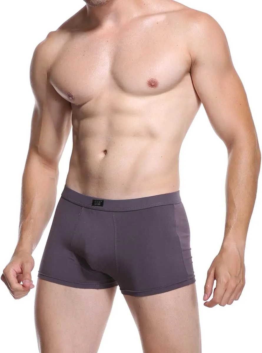 youlehe Men's Underwear Soft Bamboo Viscose Boxer Briefs Stretch Trunks Pack