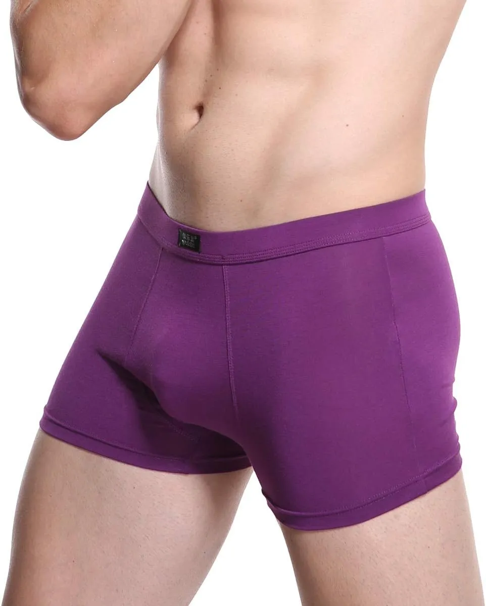 youlehe Men's Underwear Soft Bamboo Viscose Boxer Briefs Stretch Trunks Pack
