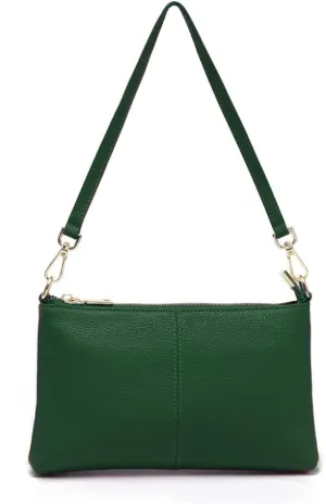 zency Women's Genuine Leather Clutch Bag Leisure Wristlet Vintage Small Handbag Female Underarm Bags Lady Shoulder Crossbody