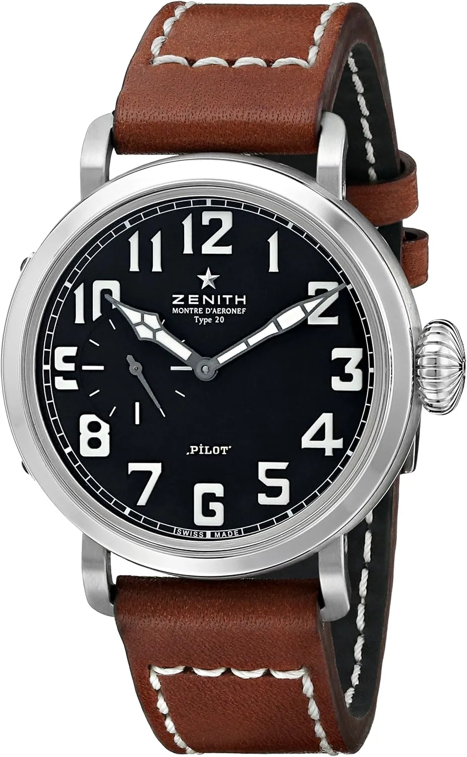 Zenith Men's 031930681.21C Pilot Analog Display Swiss Automatic Brown Watch